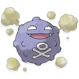 💀 Koffing Pokemon 宝可梦, 毒, 瓦斯弹, 气体, 怪物 whatsapp sticker