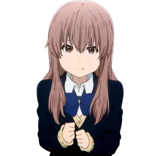 ☹️ Nishimiya Shoko A Silent Voice Anime, Garota, Uniforme escolar, Shojo, Shoko Nishimiya, A Silent Voice telegram sticker