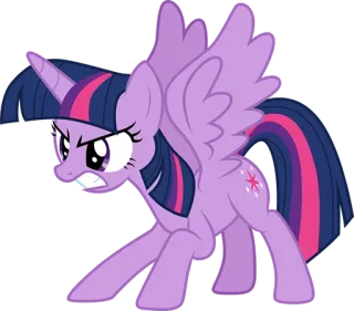 😡 Twilight Sparkle My Little Pony Twilight Sparkle, My Little Pony, Cartoon, Pony, Magie, wütend, animiert telegram sticker