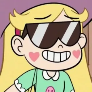 💫 Star Butterfly Star vs. the Forces of Evil dibujo animado, personaje, gafas de sol, cool, feliz whatsapp sticker
