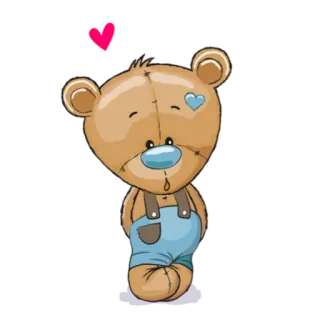 😳 orsetto, carino, cuore, giocattolo, cartone animato, adesivo whatsapp sticker