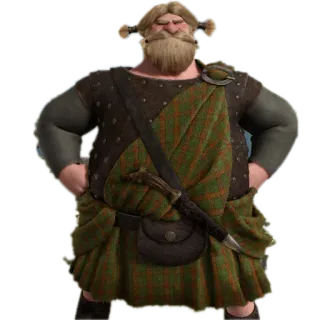 😠 Lord MacGuffin Brave Lord MacGuffin, Valiente, Escocés, Dibujos animados, Disney, Pixar whatsapp sticker