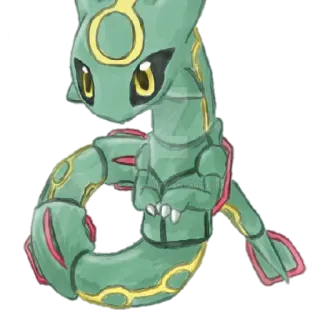😊 Rayquaza Pokemon pokemon, rayquaza, dragon, green, character, video game telegram sticker