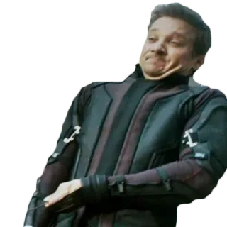😒 Hawkeye The Avengers Gavião Arqueiro, Marvel, Vingadores, personagem, cara engraçada, engraçado telegram sticker