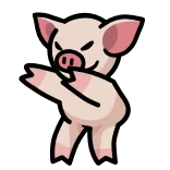 💃 cochon, animal, dessin animé, autocollant, mignon, drôle whatsapp sticker
