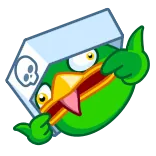 🤪 dibujo animado, pájaro, calavera, gracioso, pegatina, personaje, humor telegram sticker