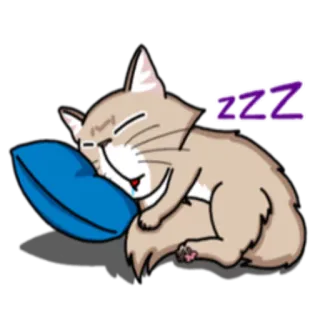 😴 zzz cat, sleeping, zzz, pillow, animal, cartoon, cute, domestic animal telegram sticker