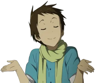 🤷‍♂️ Anime, Charakter, Achselzucken, Unsicher, Fragend, Gleichgültig whatsapp sticker