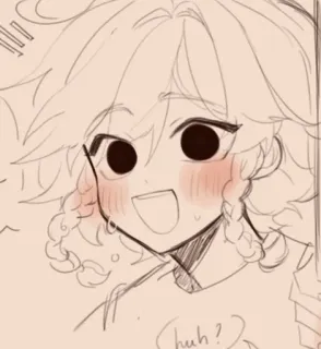 🌟 huh? Anime, Kreskówka, Szkic, Uroczy, Wyraz, Zdezorientowany telegram sticker