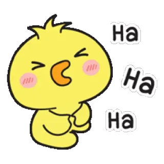 😂 Ha
Ha
Ha утка, мультфильм, милый, птица, смех, желтый, цыпленок, эмодзи whatsapp sticker