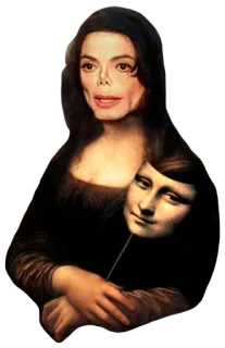 🎤 Michael Jackson Mona Lisa Michael Jackson, Mona Lisa, art, mashup, portrait, painting telegram sticker