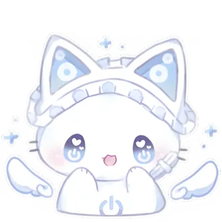🤩 고양이, 귀여운, 카와이, 애니메이션, 만화, 반짝이 telegram sticker