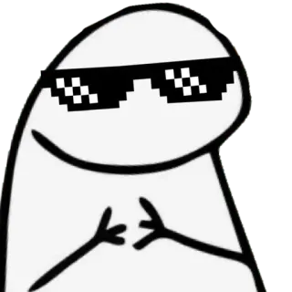 😊 flork, 表情包, 太阳镜, 酷, 贴纸 telegram sticker