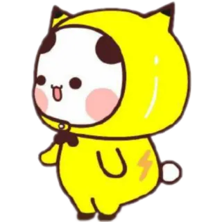 💛 น่ารัก, การ์ตูน, สัตว์, สีเหลือง, แพนด้า, ปิกาจู telegram sticker