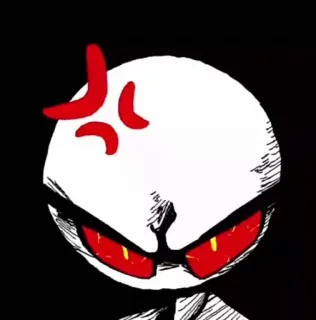 ⏯ 분노, 만화, 빨간색, 흰색, 스티커, 화난 telegram sticker