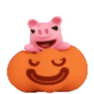 🎃 돼지, 호박, 스티커, 만화, 귀여운 whatsapp sticker