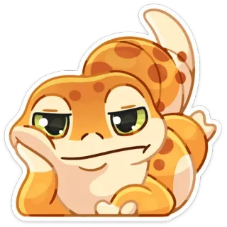 ☹ ящерица, рептилия, животное, мультик, наклейка, милый, геккон telegram sticker