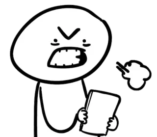 😤 bravo, irritado, chateado, desenho animado, expressão, irritado whatsapp sticker