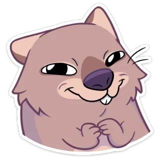 😈 Wombat, Animal, Desenho animado, Fofo, Mamífero, Animal australiano telegram sticker