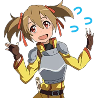 😍 Silica Sword Art Online anime, meisje, verward, Sword Art Online, Silica, personage telegram sticker