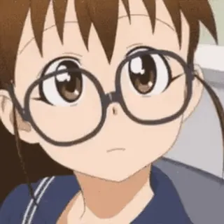 🤓 Anime, Chica, Gafas, Lindo, Serio whatsapp sticker