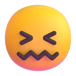 😖 อีโมจิ, โกรธ, หน้า, สีเหลือง telegram sticker