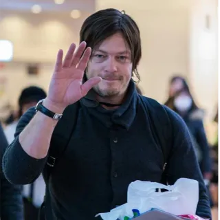 🖐 Norman Reedus Acteur, Beroemdheid, The Walking Dead, Norman Reedus, Daryl Dixon whatsapp sticker