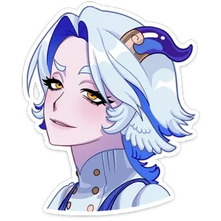 😏 stiker, anime, karakter, ilustrasi, potret whatsapp sticker