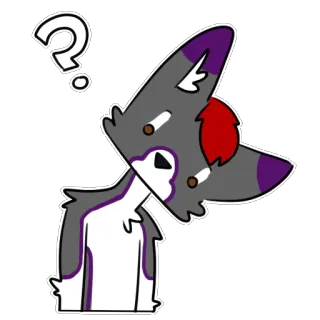 ❓ Furry, Signo de interrogación, Confundido, Gris, Animal, Dibujo animado telegram sticker