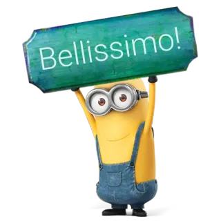 👏 Minion Despicable Me Bellissimo! minion, bellissimo, despicable me, funny, cartoon telegram sticker