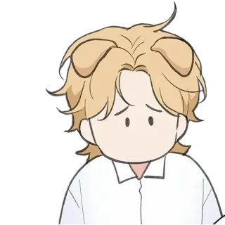 🙁 cartoon, dog ears, sad, anime telegram sticker