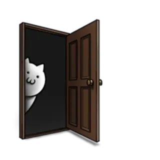 🕵 gato, puerta, mirando, dibujos animados, lindo, animal whatsapp sticker