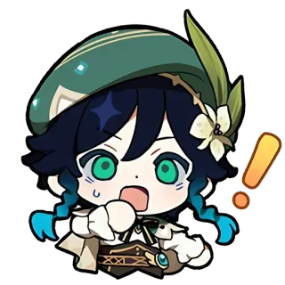 💨 Venti Genshin Impact Venti, Genshin Impact, anime, character, game, cute, exclamation telegram sticker