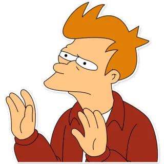 🙅 Philip J. Fry Futurama Cartone animato, Fry, Futurama, Confuso, Sarcastico telegram sticker