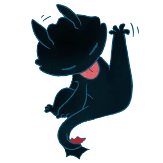 👅 Silueta, Monstruo, Dibujos animados, Gesto, Ofensivo, Sticker telegram sticker