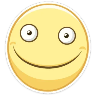 😊 Эмодзи, Смайлик, Счастливый, Мультфильм, Желтый, Стикер telegram sticker
