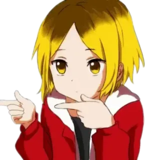 👈 Kenma Kozume Haikyuu!! anime, kenma, haikyuu, pointing telegram sticker