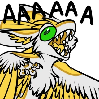 ❗️ AAAAAAA Desenho animado, Monstro, Gritando, Dragão, Gritando telegram sticker