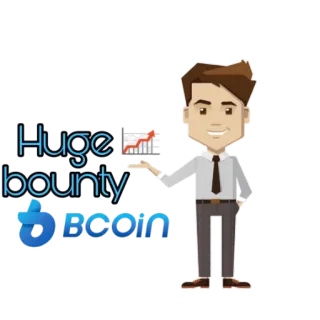 😍 Huge bounty Bcoin cripto, ricompensa, bitcoin, finanza, investimenti telegram sticker