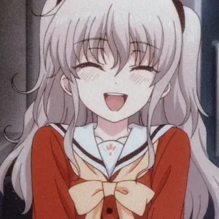 😃 Nao Tomori Charlotte Anime, Chica, Charlotte, Nao Tomori, Lindo, Sonrisa telegram sticker