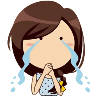 😭 llorando, triste, chica, dibujos animados, lágrimas, emoción whatsapp sticker