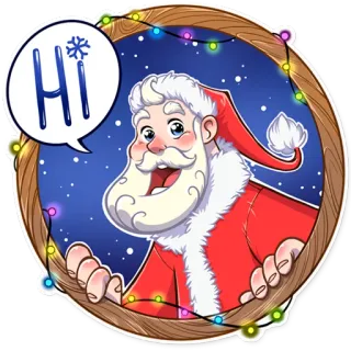 👋 Santa Claus Hi Papai Noel, Natal, Feriado, Saudação, Inverno, Celebração whatsapp sticker