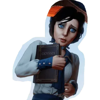 😯 Elizabeth BioShock Infinite ODYSSEY видеоигра, лизабет, bioshock, персонаж, одиссея, книга telegram sticker