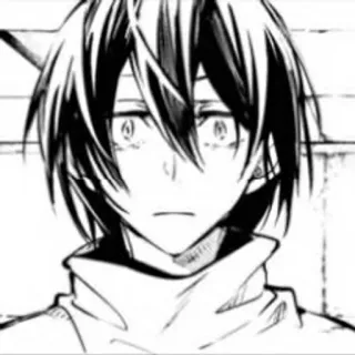 🥚 Anime, Mangá, Triste, Preto e branco telegram sticker