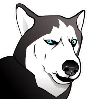 😑 chó, husky, meme, động vật, thú cưng telegram sticker