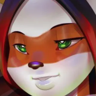 ☺️ Фурри, Лис, Антропоморфный, Портрет, Персонаж telegram sticker