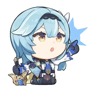 🗡 Eula Genshin Impact Anime, Spiel, Cryo, Charakter, Süß whatsapp sticker