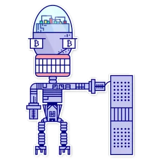 🤑 robot, bitcoin, technology, machine, crypto, futuristic telegram sticker
