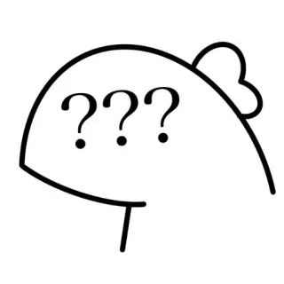 ❓ ??? point d'interrogation, confus, incertitude, dinosaure, dessin animé whatsapp sticker