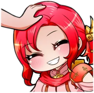 ☺️ Anime, Kawaii, Fofo, Cabelo ruivo, Sorriso, Afastar o cabelo whatsapp sticker